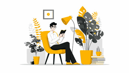 Obraz premium modern simple minimalist flat illustrations for website and app