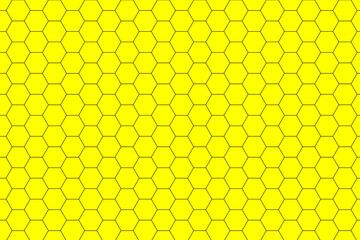 Seamless yellow honeycomb hexagon pattern background