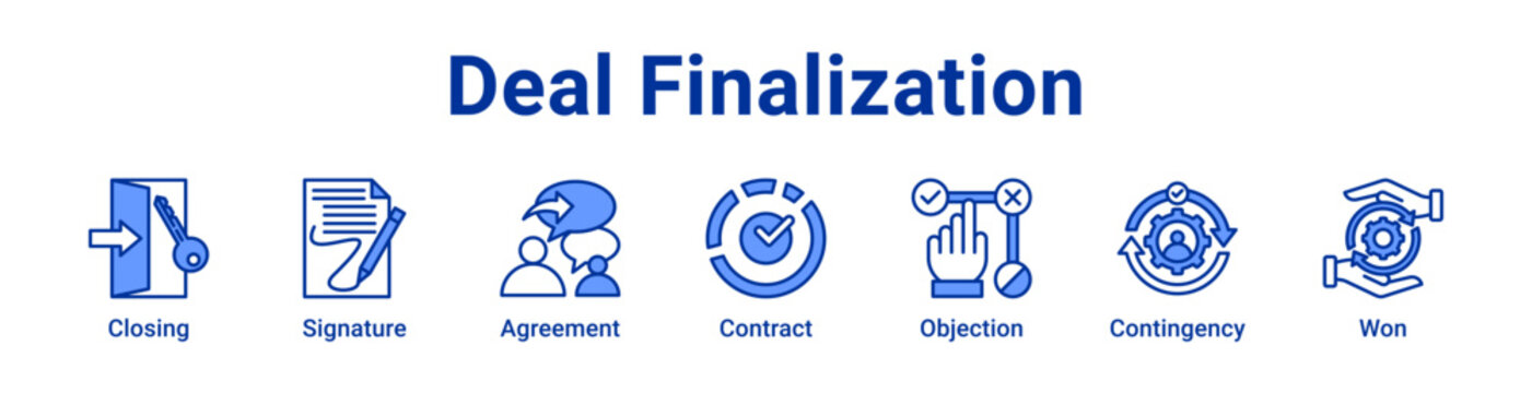 Deal Finalization icon Banner and collection