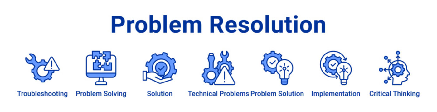 Problem Resolution icon Banner and collection