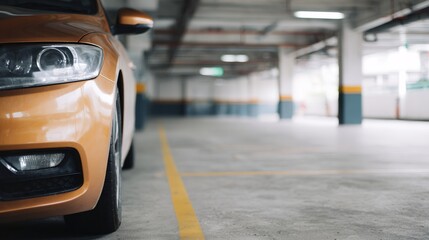 Car is parked in a parking lot