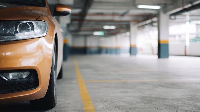 Car is parked in a parking lot