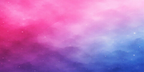 Obraz premium An abstract pink and blue sky atmosphere features a dark texture of clouds and smoke illuminated by sunlight and celestial stars across a purple heaven