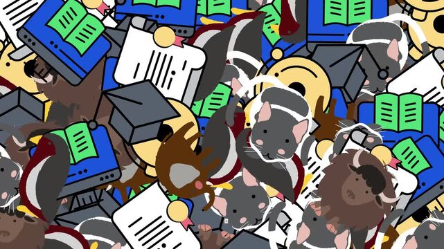 4K Colorful Animated Stickers Background Video | Vibrant Cute Sticker Collage Motion Graphics 4K | Playful Multicolor Sticker Animation Background | Fun Cartoon Sticker Elements Animated Backdrop 4K