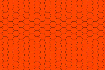 Seamless orange honeycomb hexagon pattern background