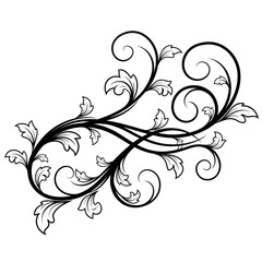 Elegant Swirl Flourish Ornament - Vintage Floral Design Element