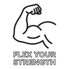 Obraz premium Fitness motivation flexed muscle vector illustration for bodybuilding and workout inspiration