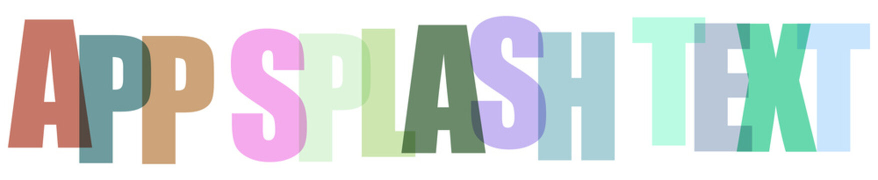 Multicolored app splash screen text graphic isolated on transparent background