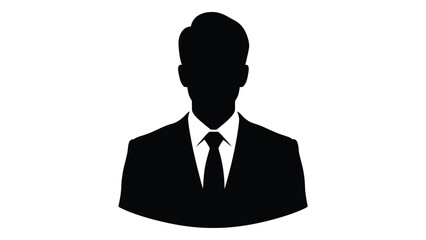 A black silhouette of a man in a business suit isolated on white background, Vector