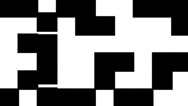 Black and white square shapes video transition