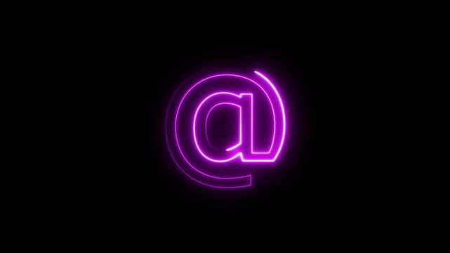A dynamic motion, and glowing neon @ animation .neon lightning bolt, glowing sign.
4K Video motion graphic animation motion video .@ neon sign light on black background. 
