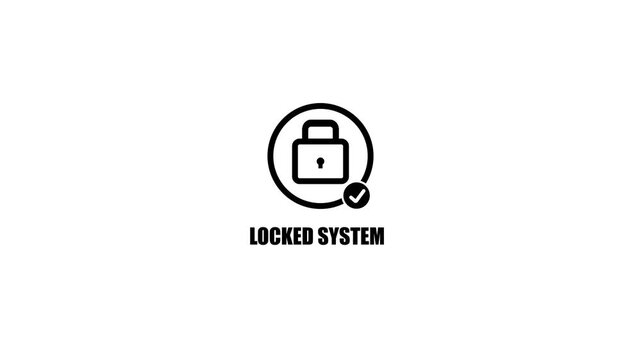 LOCKED SYSTEM digital lock animation cyber security protection technology concept motion for business and tech presentations