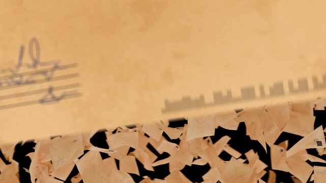 Cascade of Vintage Envelopes Falling Towards Camera - Historical Mail Video Transition