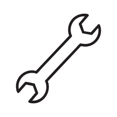 A simple black line drawing of a double ended wrench