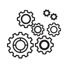 A group of gears on a white background