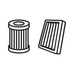 A cylindrical filter and a rectangular filter are shown