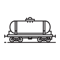 A black and white drawing of a train car