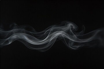 Wavy smoke against black background © 小 刘