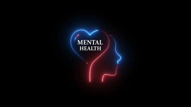 Mental Health Awareness. Wooden blocks forming a head and heart icon labeled Mental Health, symbolizing care, balance, emotional wellbeing and psychological support. Mental health at workplace. 4k