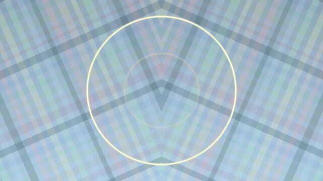 White Circle on Plaid Background Animation.