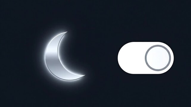Interactive light to dark mode toggle UI animation