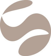 Obraz premium Abstract illustration of curved shapes in beige tones on a white background viewed from directly above