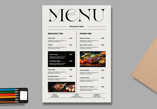 Modern Restaurant Menu Template