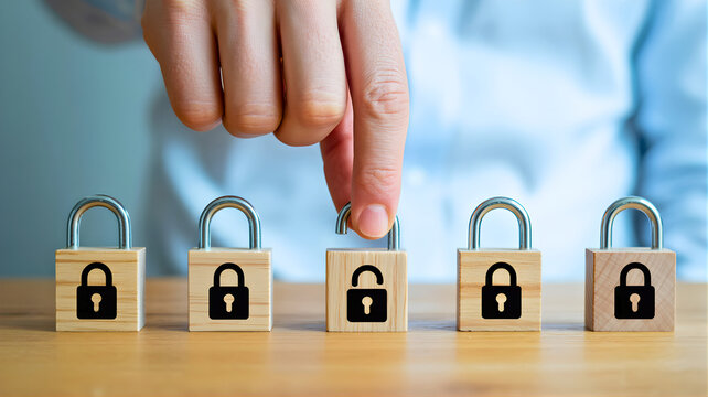 Protecting sensitive information with a secure digital lock icon representing data security and privacy