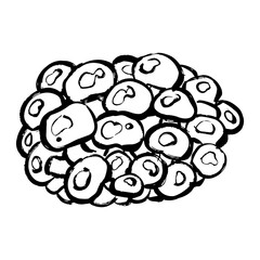 なめこの線画イラスト