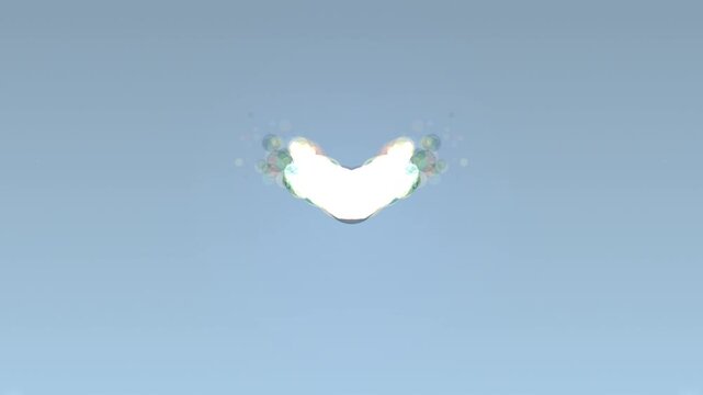 White Dove Flying in Blue Sky.