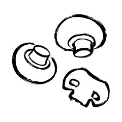 マッシュルームの線画イラスト