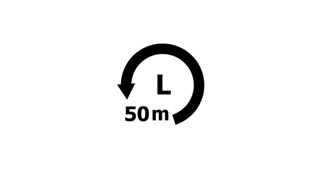 50 Minute Animated Circular Countdown Timer with Modern Progress Ring for Marketing and Event Videos. 4k motion