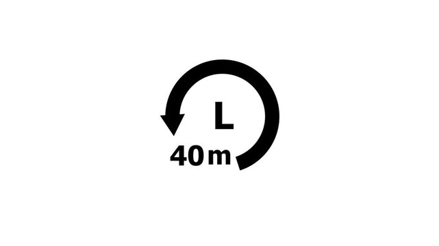 40 Minute Circular Countdown Timer Animation with Progress Indicator for Business Promotion and Event Deadline Videos 4k motion