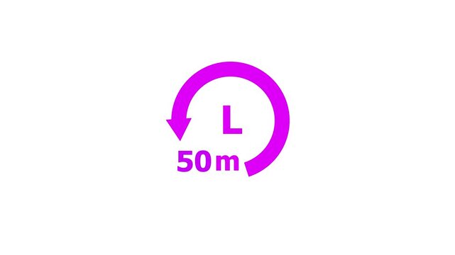 50 Minute Animated Circular Countdown Timer with Modern Progress Ring for Marketing and Event Videos. 4k motion