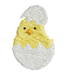 手刺繍の卵とひよこ © Stitch Palette