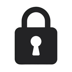 A Black Silhouette of a Padlock, Symbolizing Security, Protection, and Data Safety