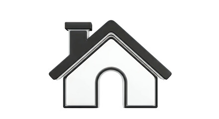 Obraz premium 3D Icon of a House with a Chimney