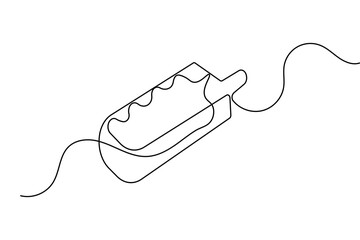 Obraz premium Popsicle line art drawing minimalist ice cream bar outline vector illustration on white background
