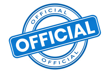 blue Official Stamp Mark for Certification and Approval