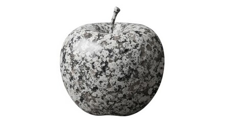 Obraz premium A single apple rendered with a speckled granite texture sits isolated against a pure white background.