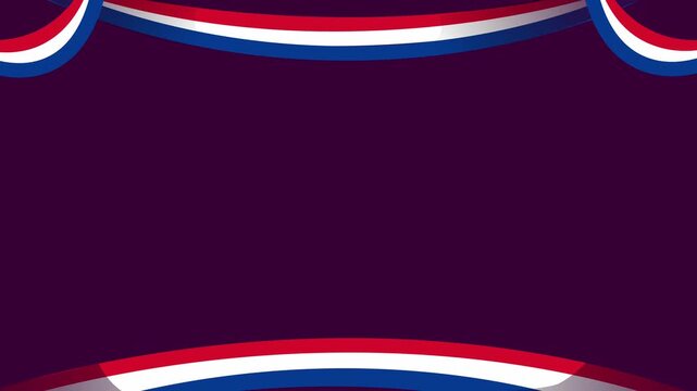 Animated of Dutch King's Day background with tricolor flags, crown silhouette as a transition and copy space