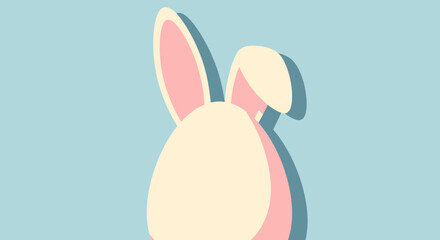 Obraz premium Flat Illustration of Bunny Ears Behind Easter Egg Vector