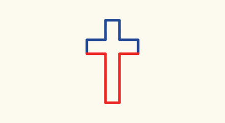 Centered Cross Icon Minimal Flat Vector Illustration