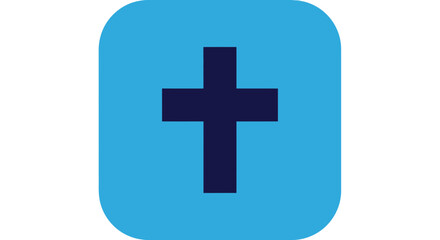 Obraz premium Flat Two Color Cross Icon Inside Rounded Square