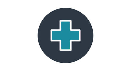 Obraz premium Cross Icon Centered Inside Circle Flat Vector Illustration