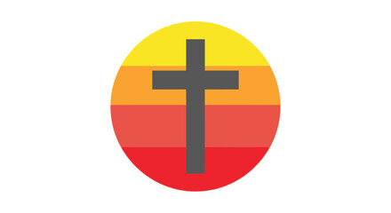Obraz premium Three Color Cross Icon With Circular Glow Flat