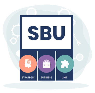 SBU - strategic business unit. acronym business concept. vector illustration concept with keywords and icons. lettering illustration with icons for web banner, flyer, landing page, presentation