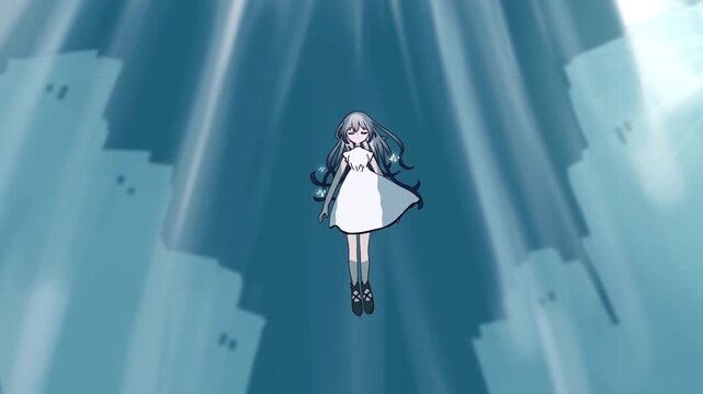 水面にゆらめく幻想の儚い少女 Relaxing Journey Through Light and Calm