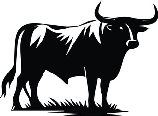 Obraz premium black and white bull