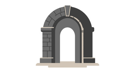 Fototapeta premium Flat Vector Illustration of Stone Tomb Arch Design